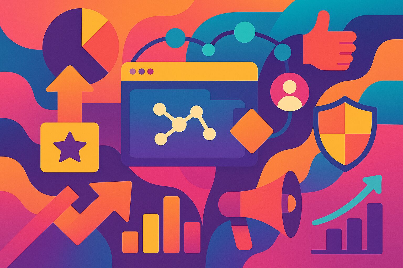 Infografik – Warum sie uns buchen sollten: modernes Webdesign (Responsives Design, Ladezeit, SEO etc.)