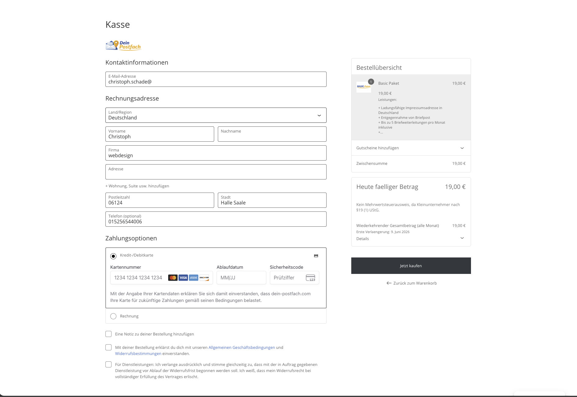 Responsive Kassenseite eines WooCommerce Shops Responsive Kassenseite eines WooCommerce Shops